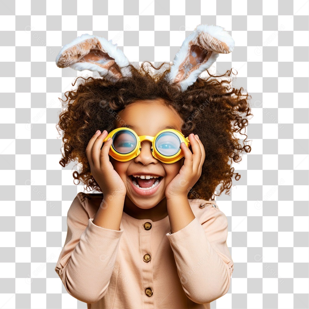 Criança Alegre com a Páscoa Chocolate Ovos Fantasias PNG Transparente