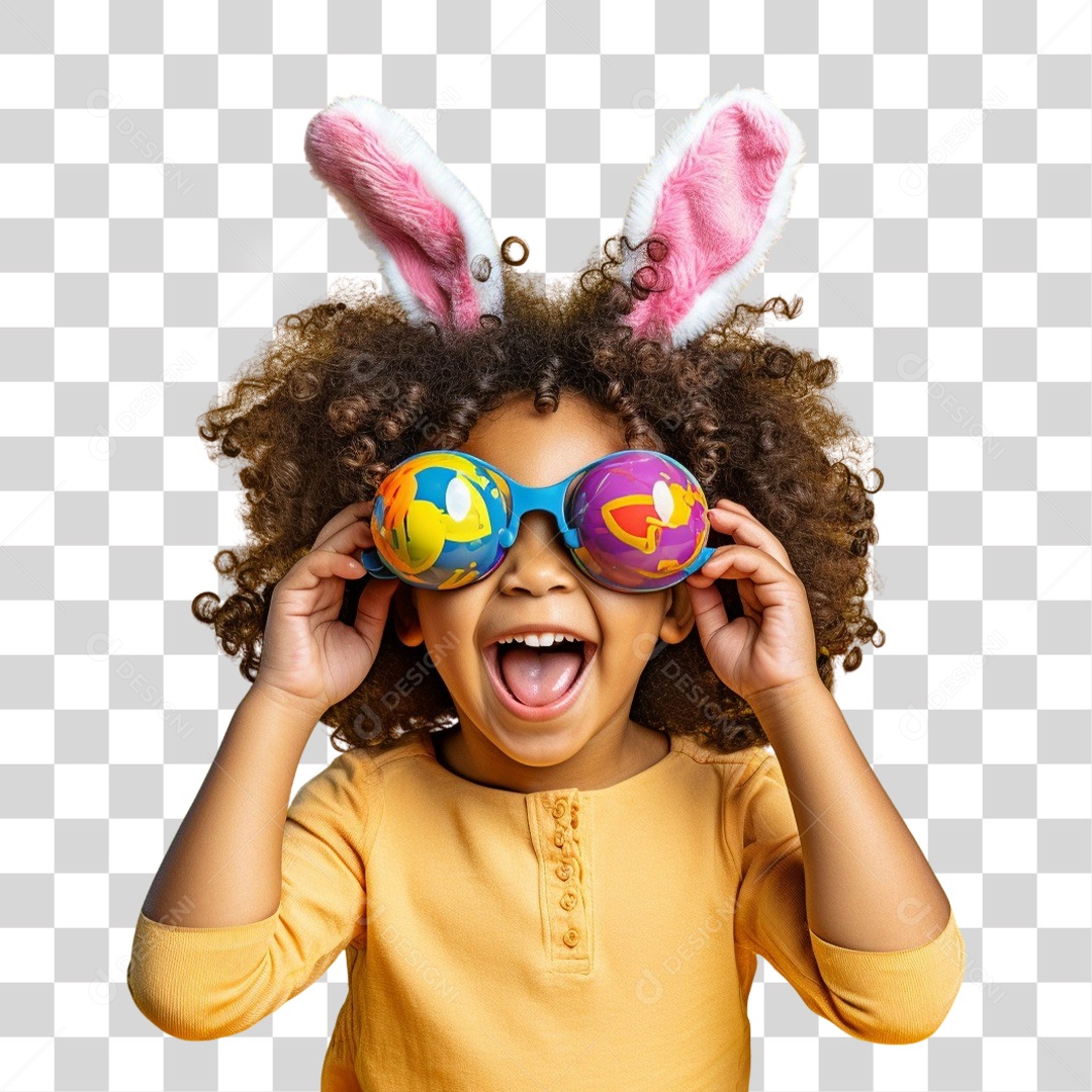 Criança Alegre com a Páscoa Chocolate Ovos Fantasias PNG Transparente