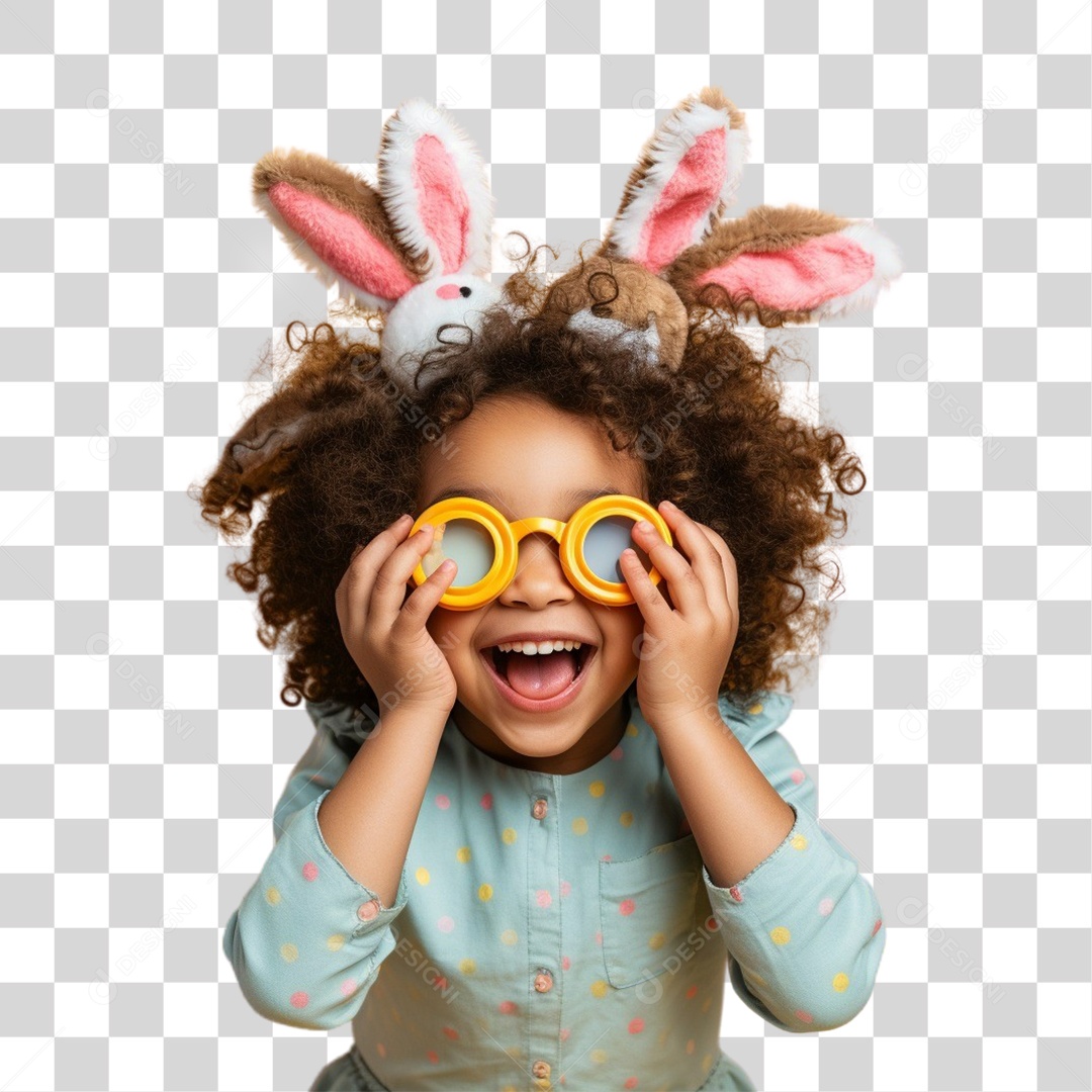 Criança Alegre com a Páscoa Chocolate Ovos Fantasias PNG Transparente