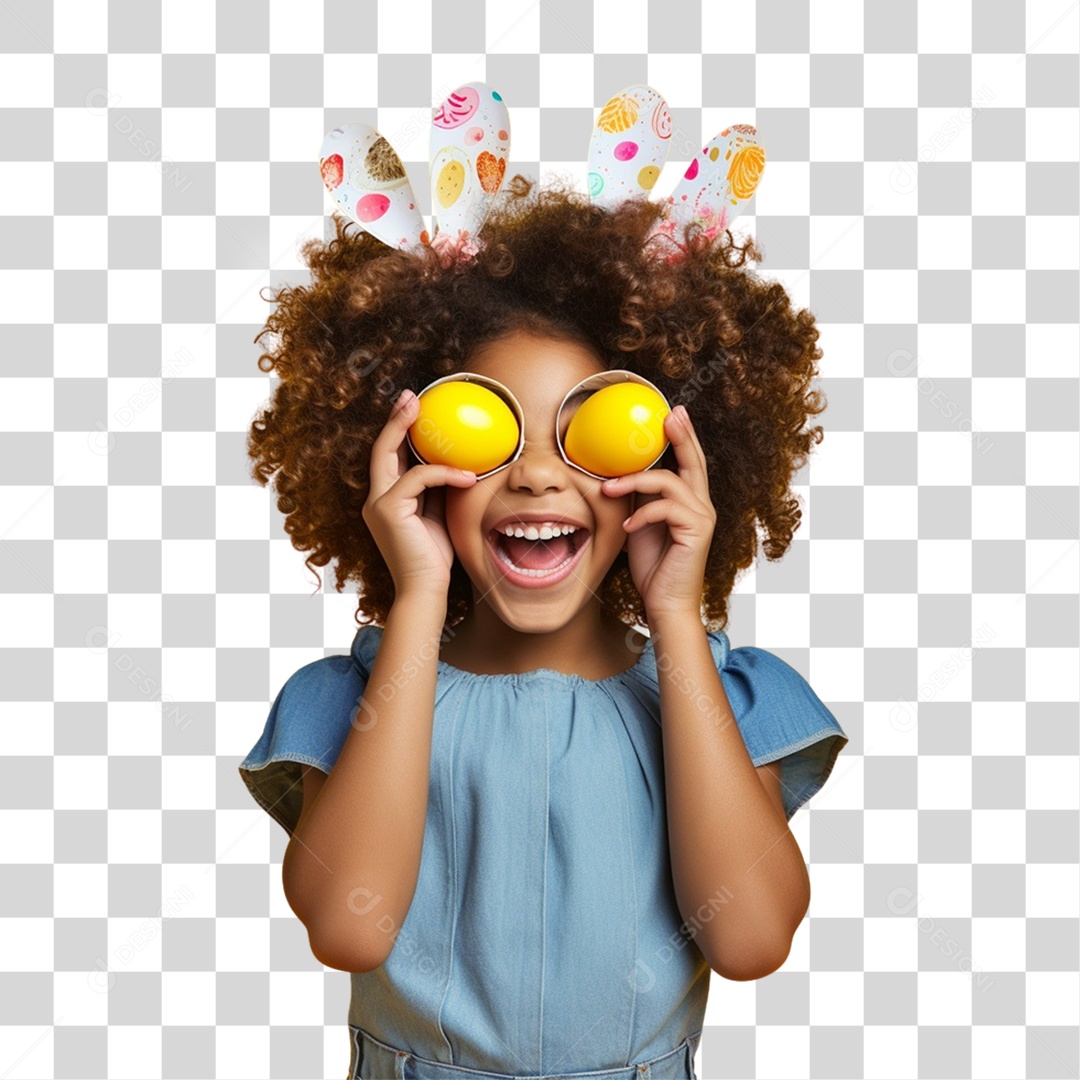 Criança Alegre com a Páscoa Chocolate Ovos Fantasias PNG Transparente