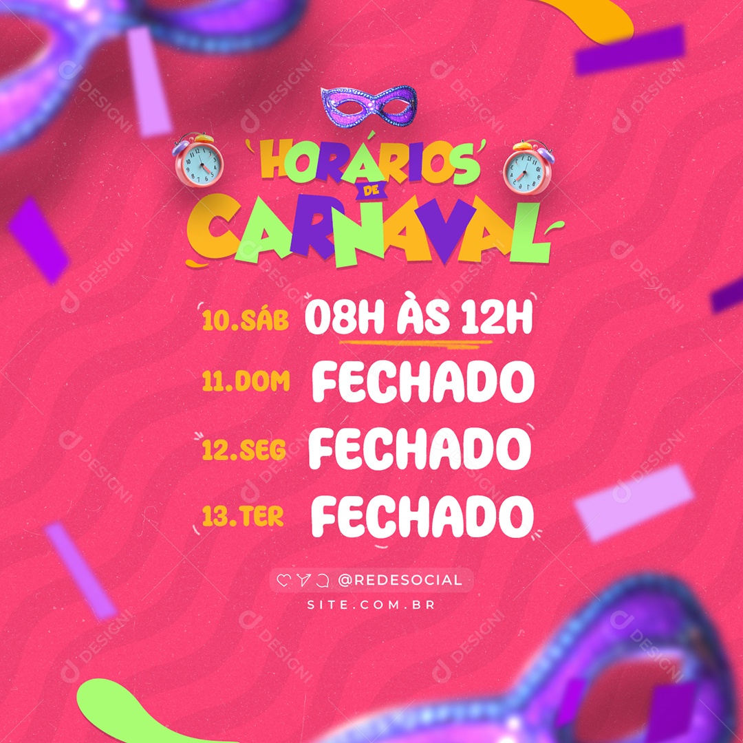 Carnival Notice Carnival Schedules Social Media PSD Editable