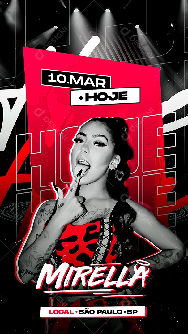 Evento Hoje Mc Mirella Social Media PSD Editável