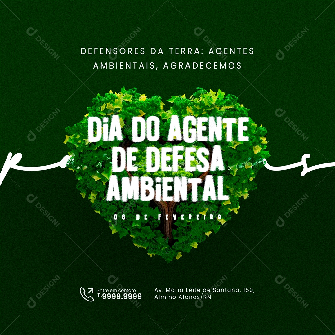 Dia do Agente de Defesa Ambiental 06 De Fevereiro Defensores da Terra Social Media PSD Editável