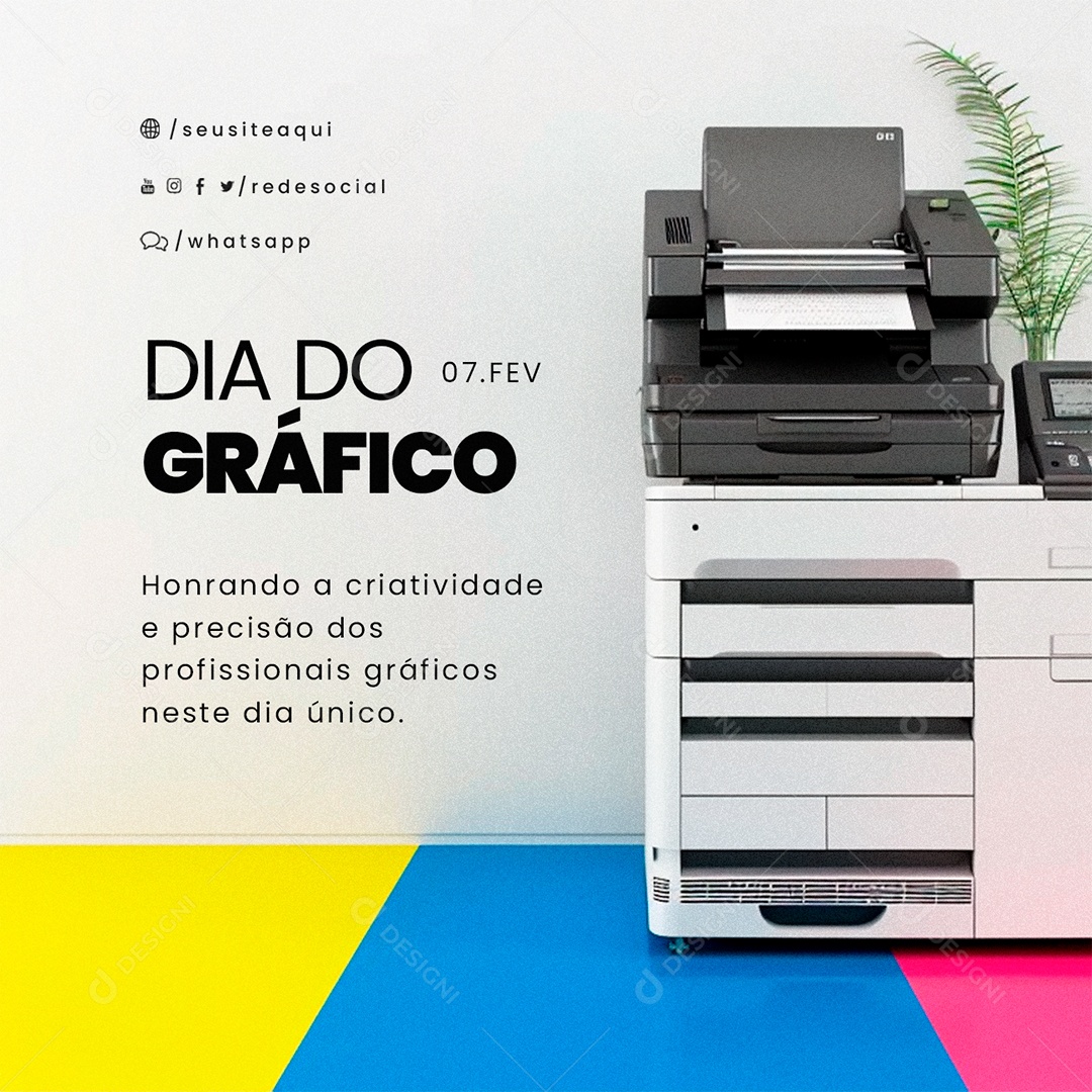 Dia do Gráfico 07 De Fevereiro Honrando a criatividade Social Media PSD Editável