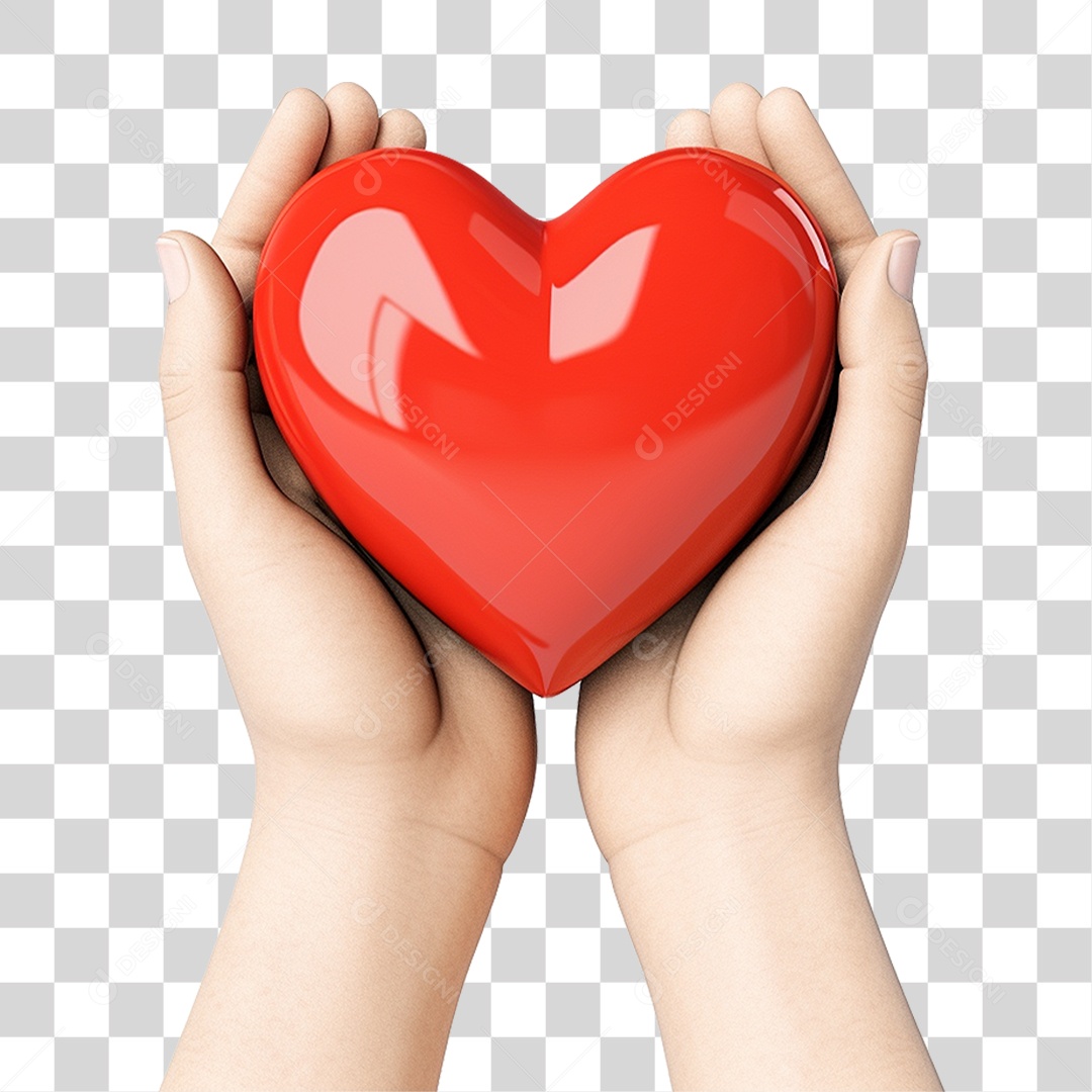 Mãos Segurando Coração PNG Transparente