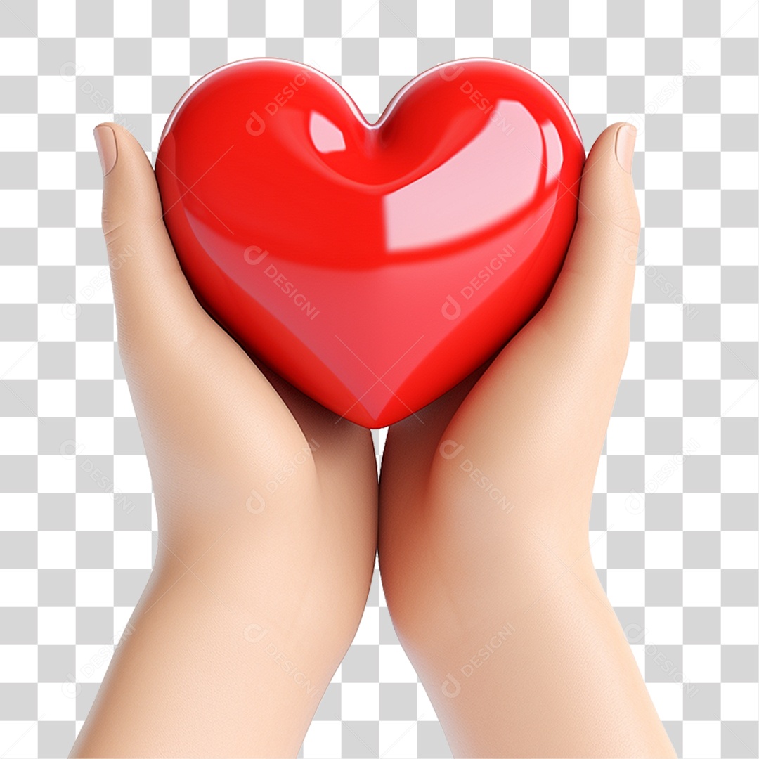 Mãos Segurando Coração PNG Transparente