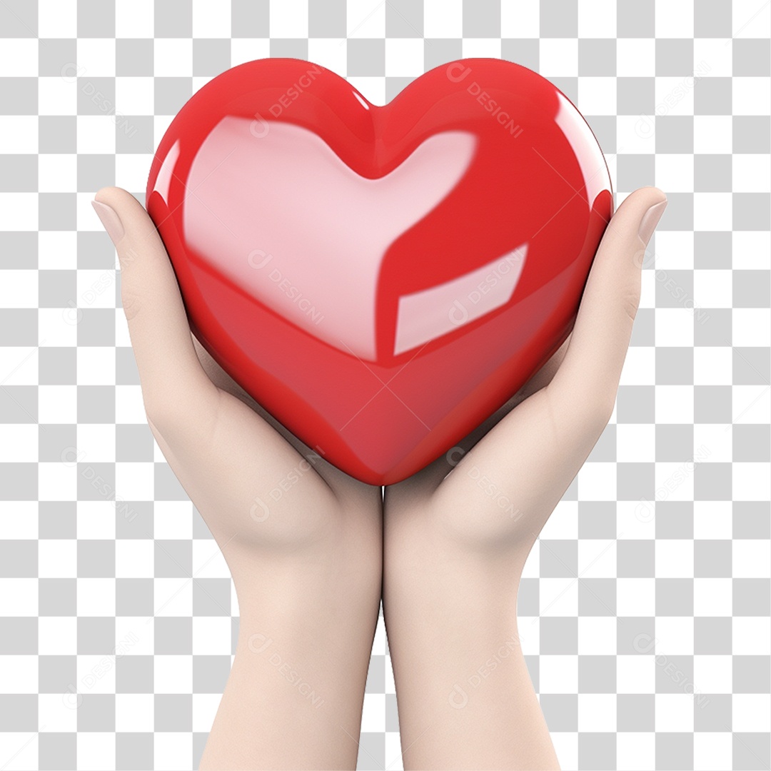 Mãos Segurando Coração PNG Transparente