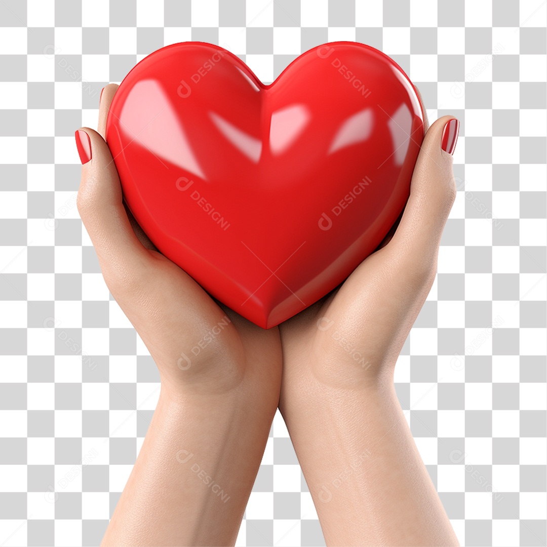 Mãos Segurando Coração PNG Transparente