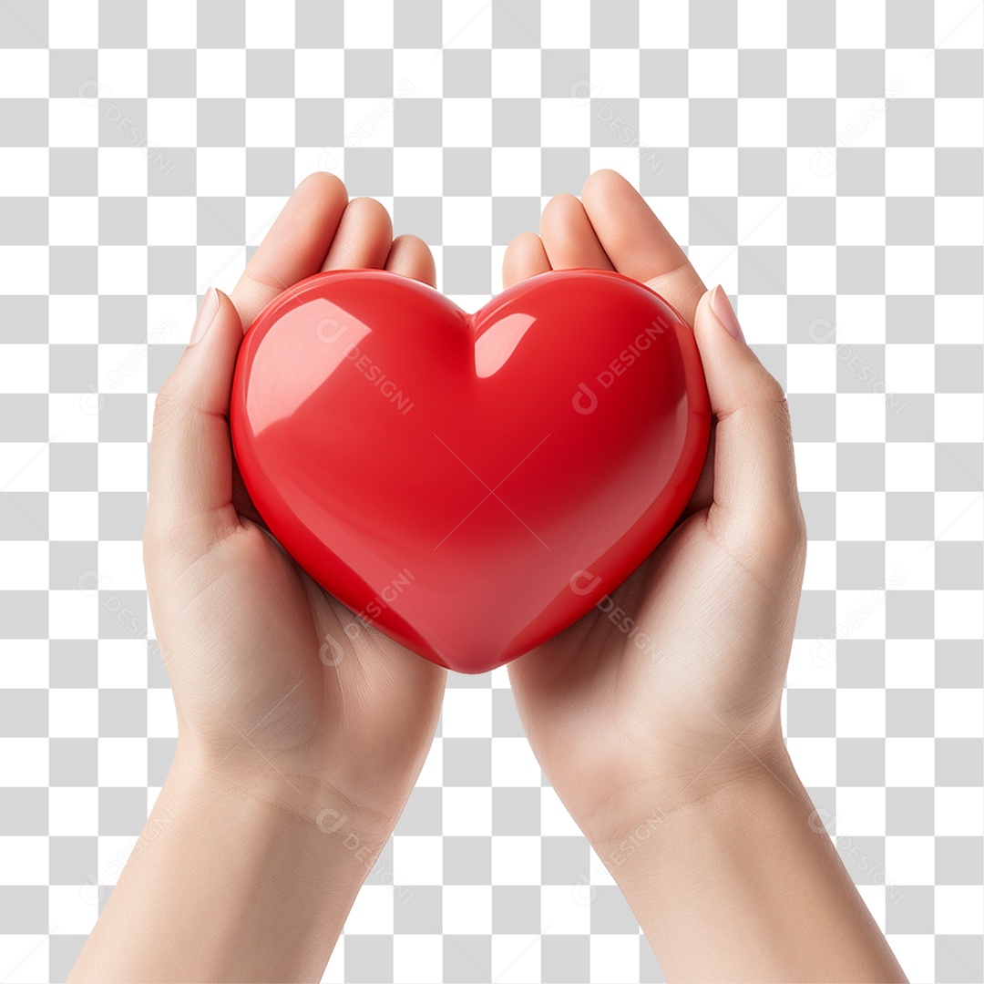 Mãos Segurando Coração PNG Transparente