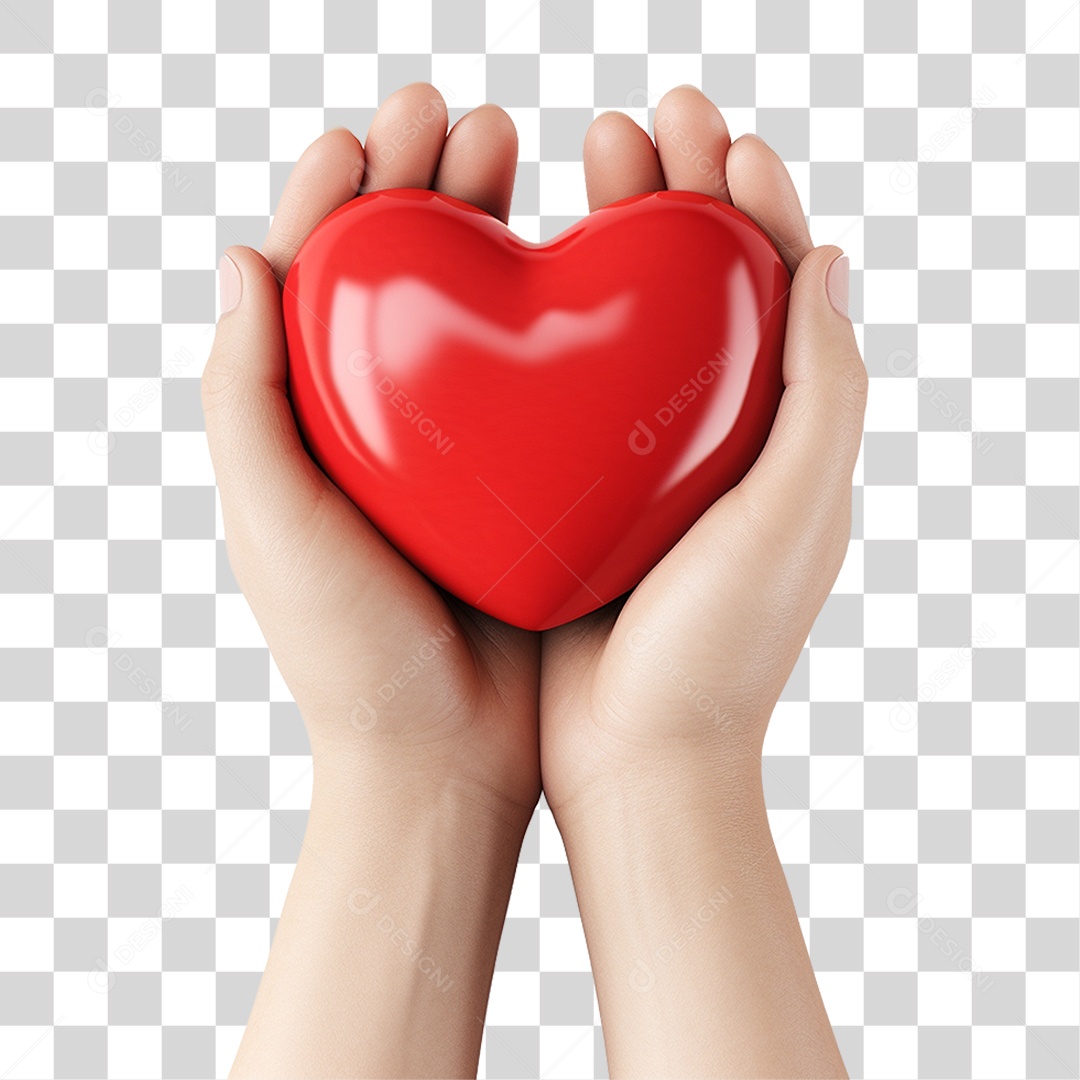 Mãos Segurando Coração PNG Transparente