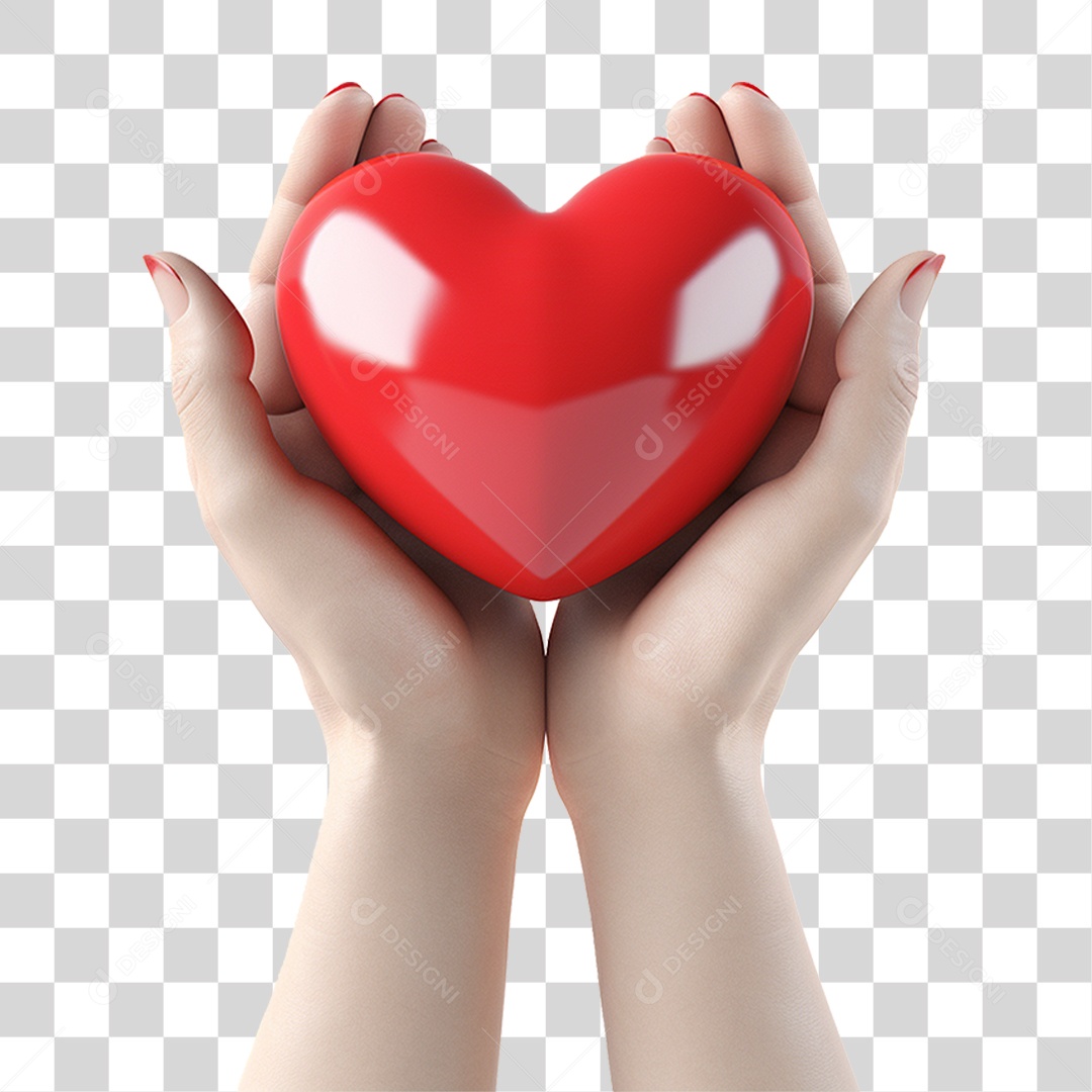Mãos Segurando Coração PNG Transparente