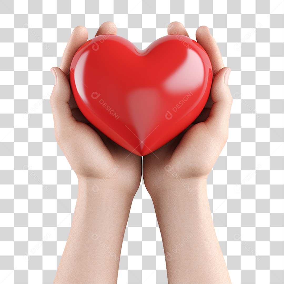 Mãos Segurando Coração PNG Transparente