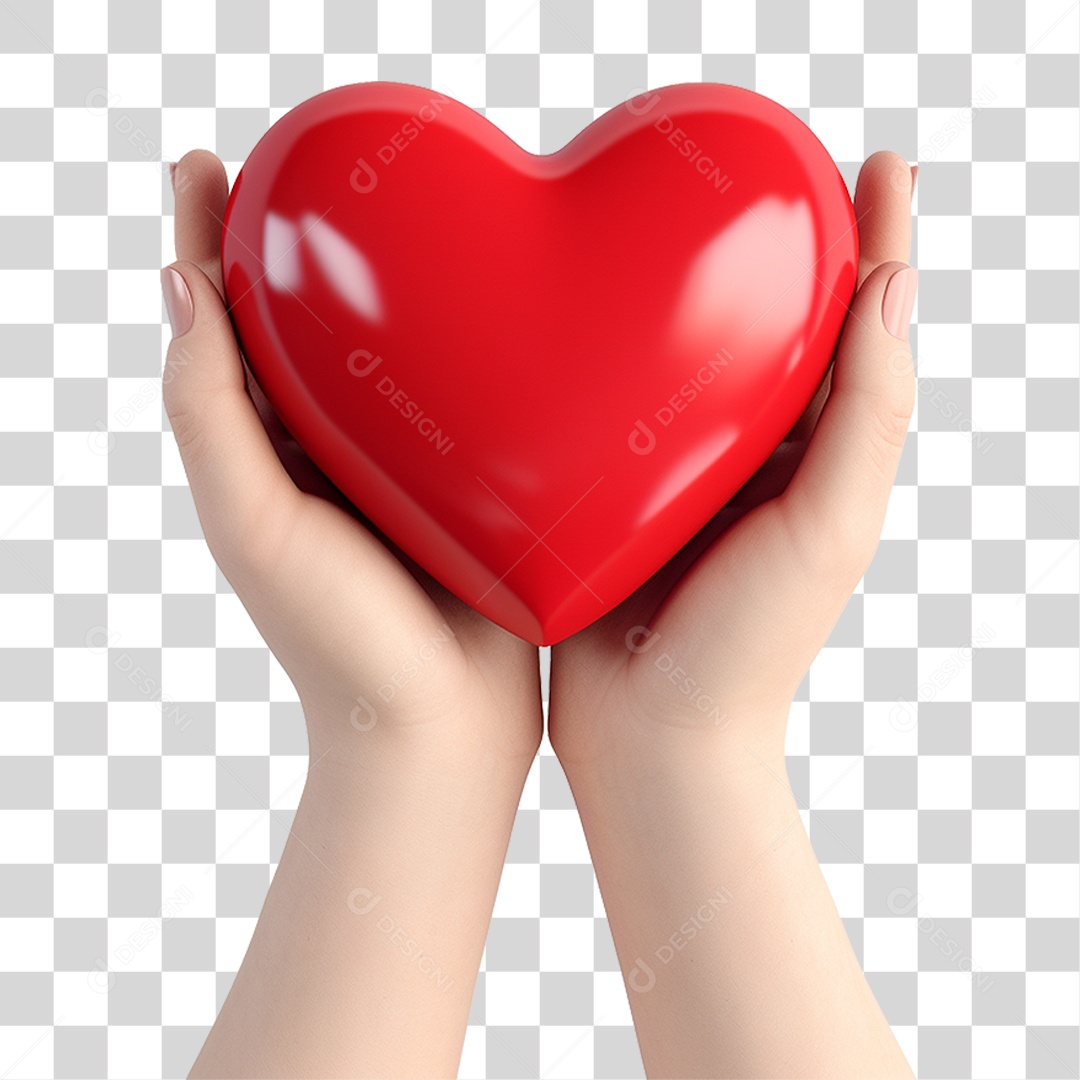 Mãos Segurando Coração PNG Transparente