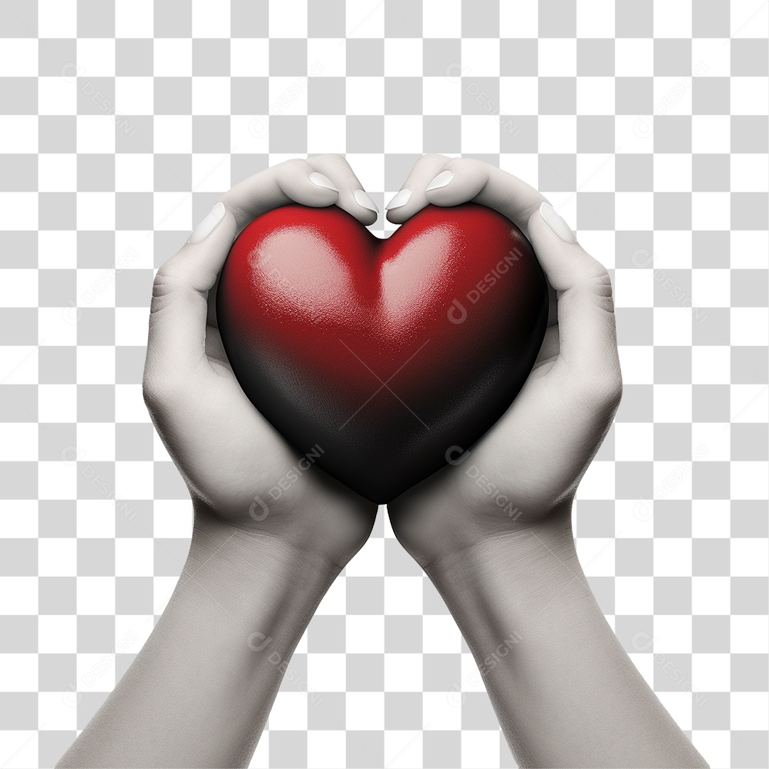Mãos Segurando Coração PNG Transparente