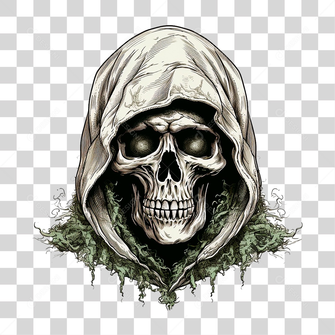 Caveira de Capuz PNG Transparente