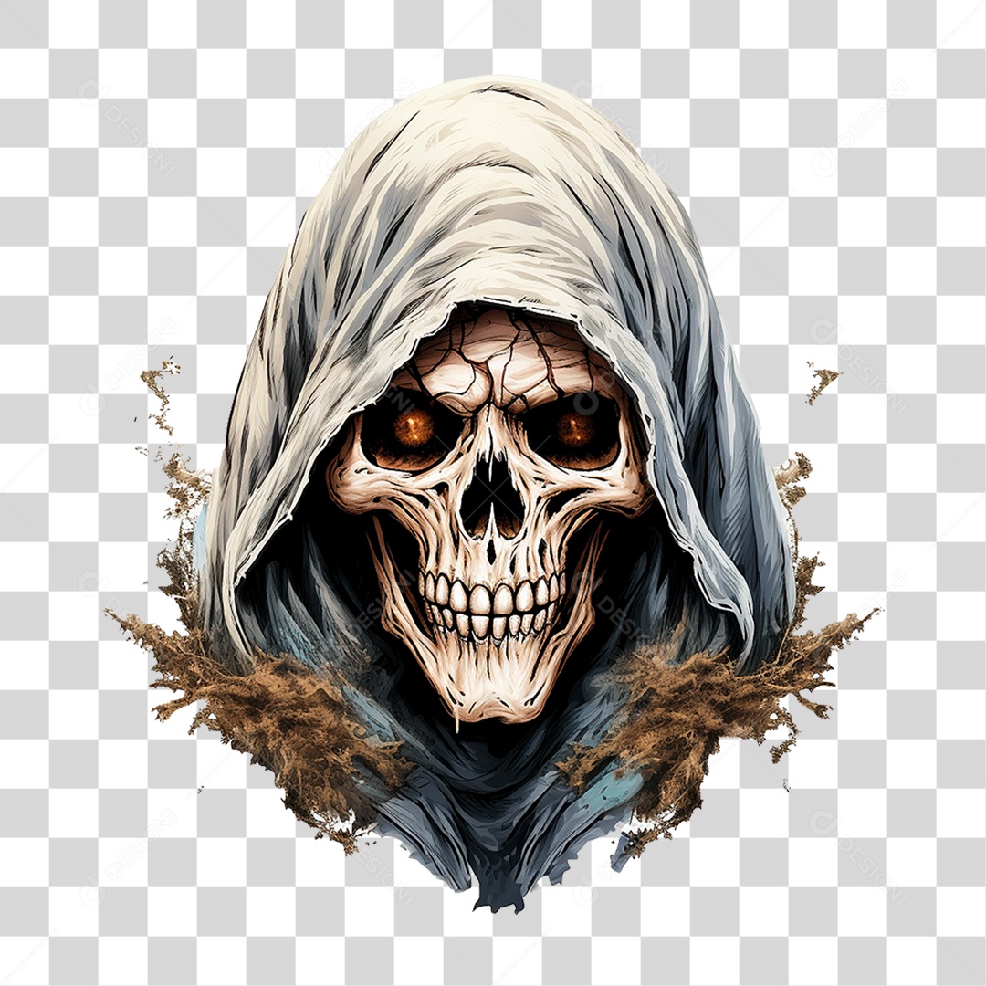 Caveira de Capuz PNG Transparente