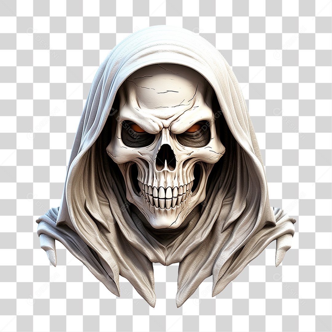 Caveira de Capuz PNG Transparente
