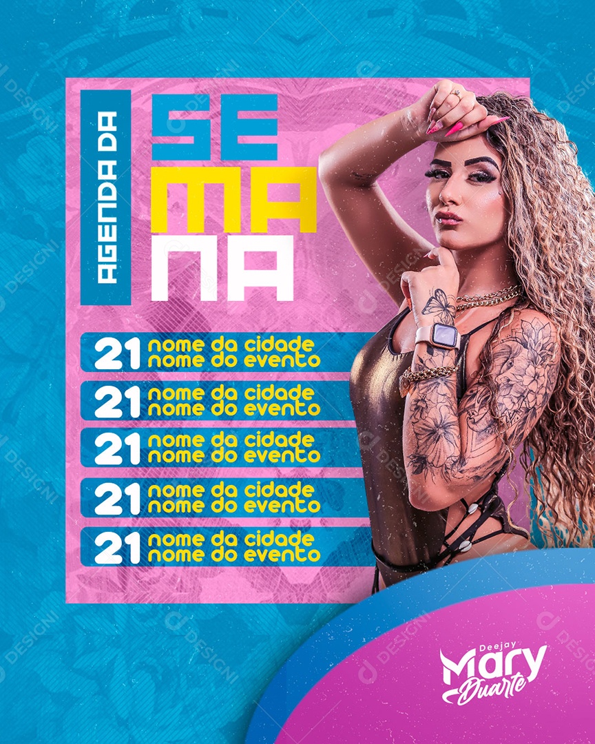 Agenda Mary Duarte Social Media PSD Editável