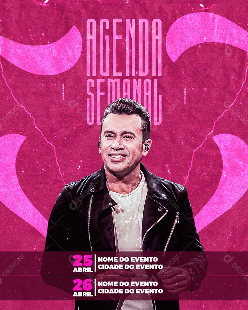 Agenda Semanal de Shows Social Media PSD Editável