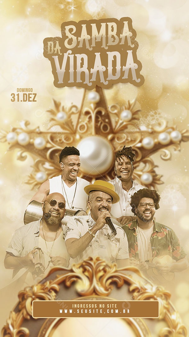 Ano Novo Post para Evento Story Social Media PSD Editável