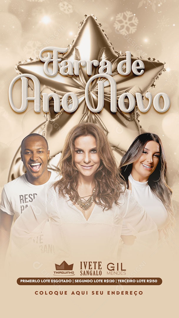 Ano Novo Post para Evento Story Social Media PSD Editável