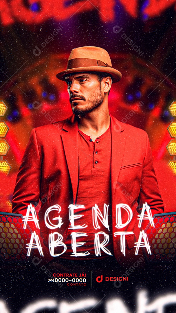 Story Flyer Agenda Aberta Show Social Media PSD Editável