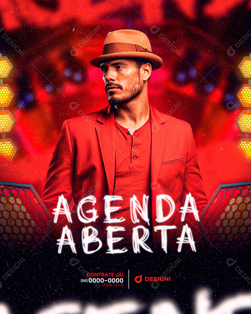 Flyer Agenda Aberta Show Social Media PSD Editável