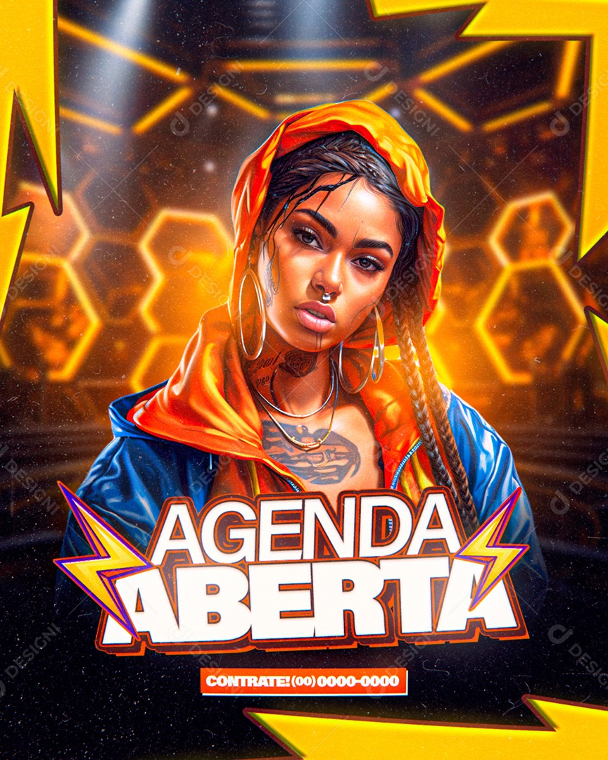 Flyer Agenda Aberta Show Funk Social Media PSD Editável