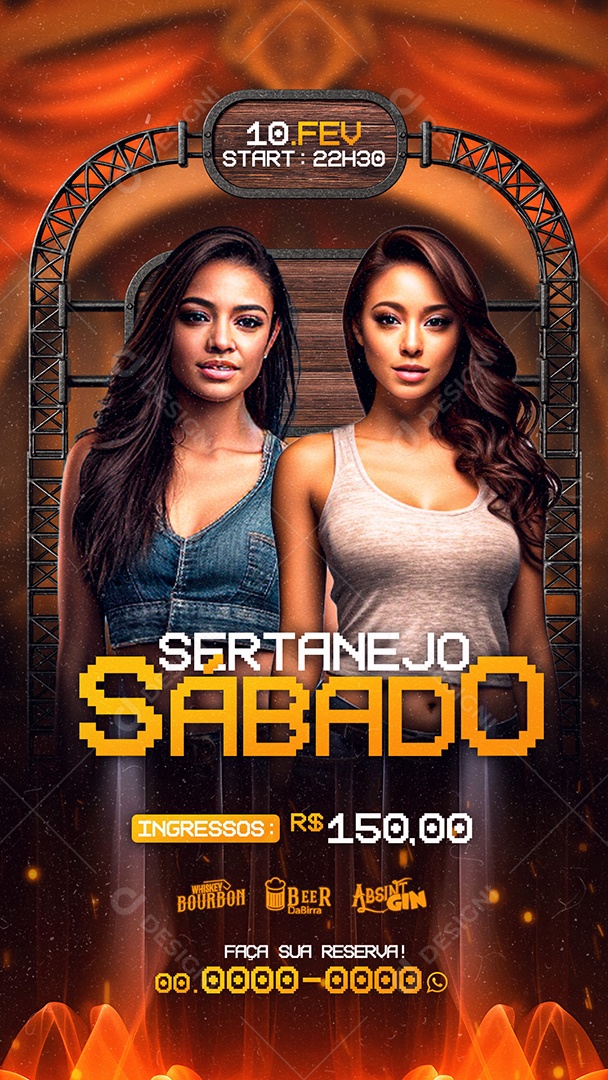 Story Flyer Sertanejo Sábado Show Ingressos Social Media PSD Editável