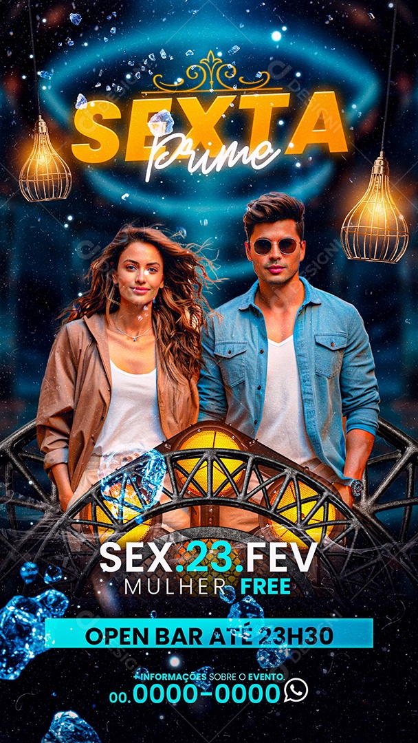 Story Flyer Sexta Prime Show Fevereiro Mulher Free Social Media PSD Editável