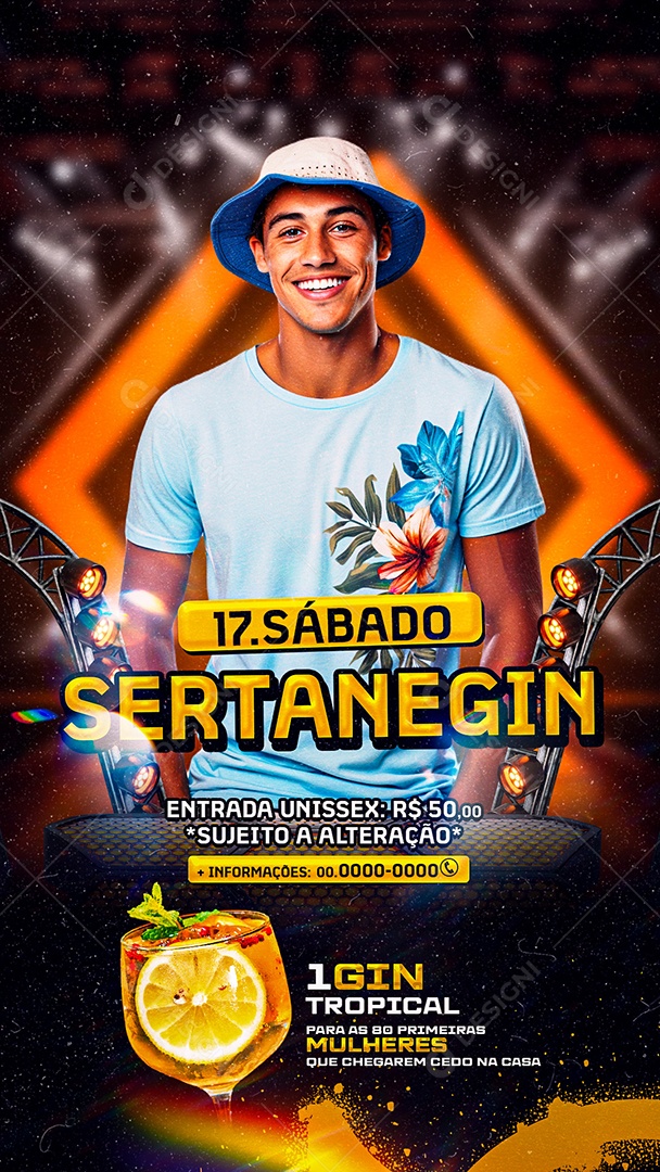 Story Flyer Sábado Sertanegin Show Social Media PSD Editável