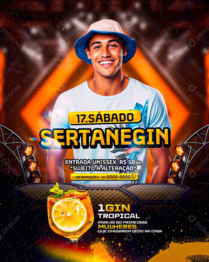 Flyer Sábado Sertanegin Show Social Media PSD Editável