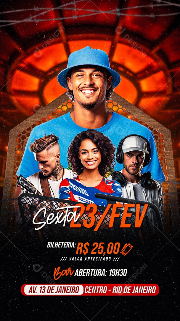 Story Flyer Sexta Show Fevereiro Social Media PSD Editável