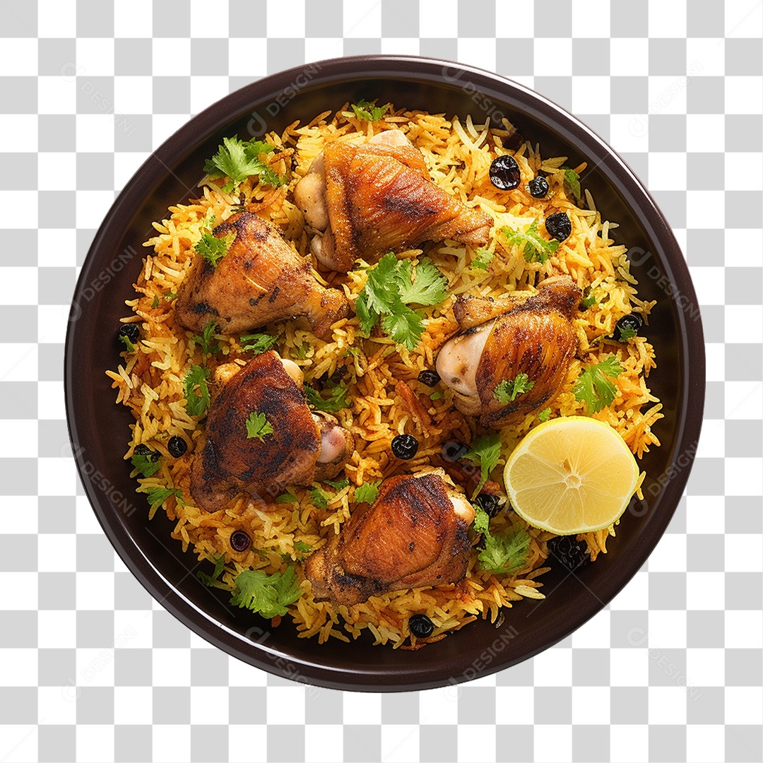 Frango Indiano com Manteiga em Tigela Preta PNG Transparente