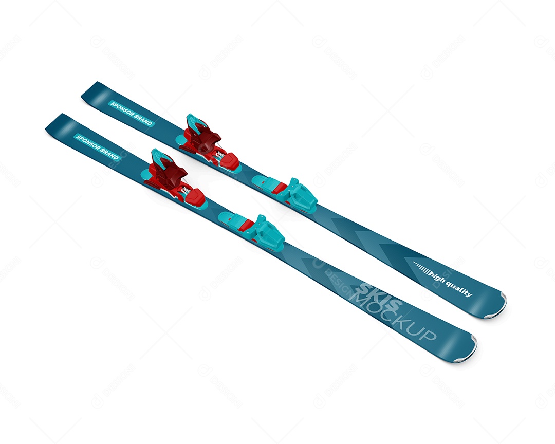 Esquis PSD Editável Mockup