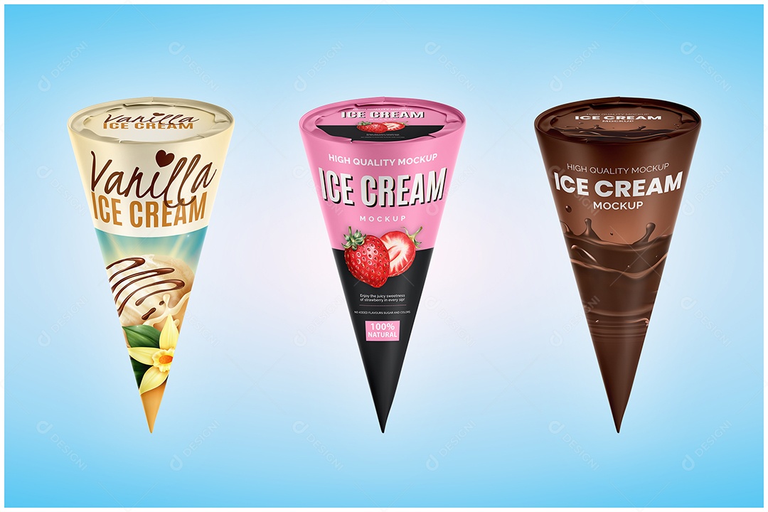 Sorvete Tipo Corneto PSD Editável Mockup