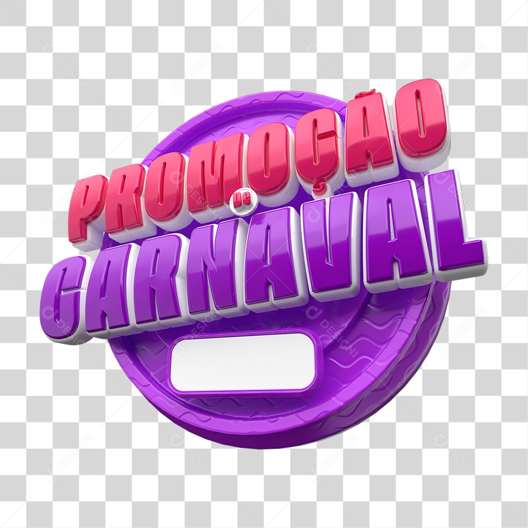 Selo 3D Promoção de Carnaval PNG Transparente