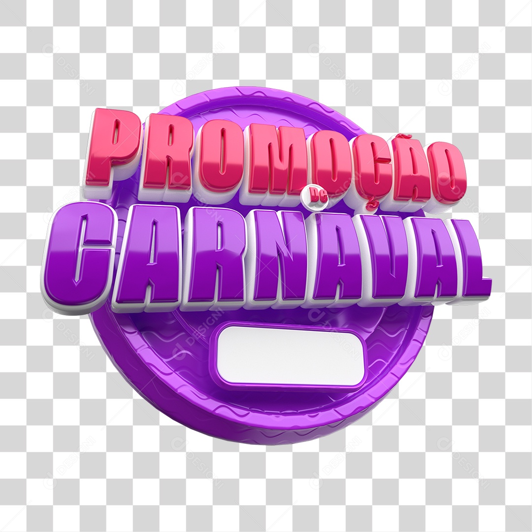 Selo 3D Promoção de Carnaval PNG Transparente