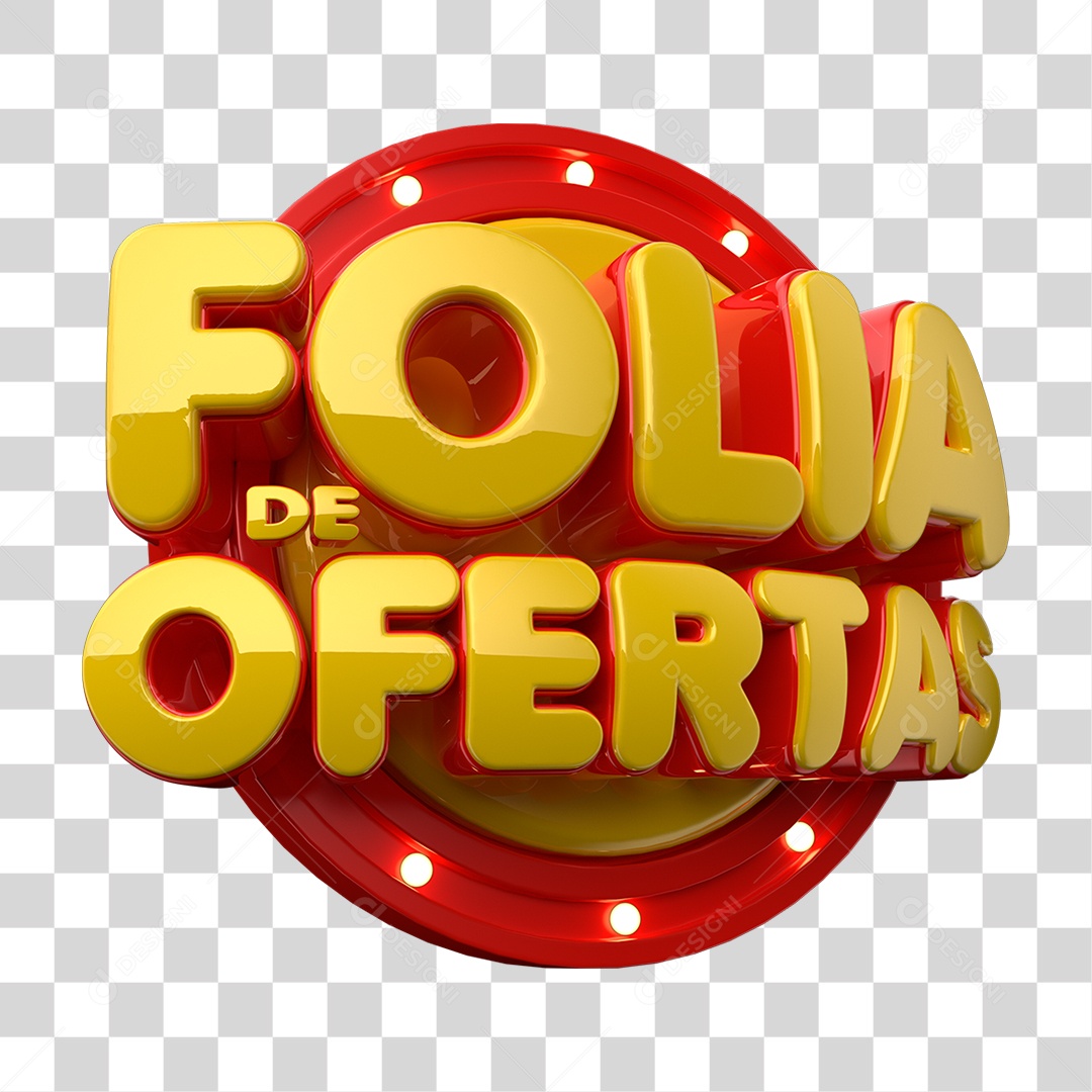 Selo 3D Folia de Ofertas PNG Transparente