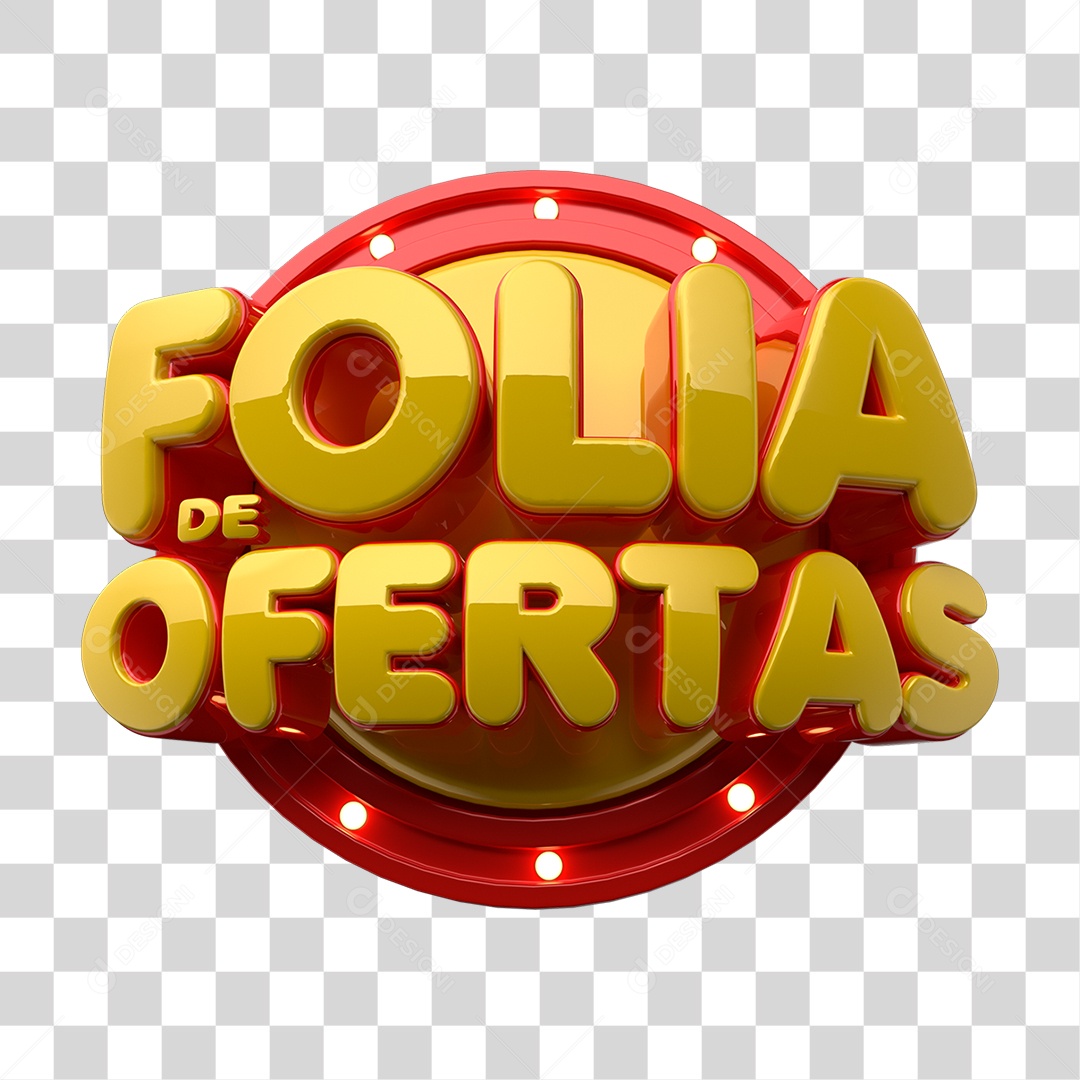 Selo 3D Folia de Ofertas PNG Transparente