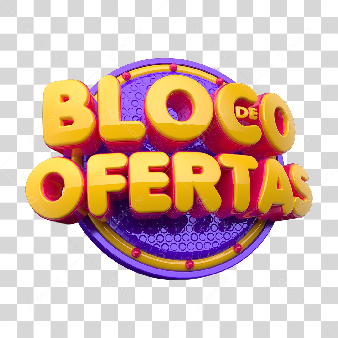 Selo 3D Bloco de Ofertas PNG Transparente