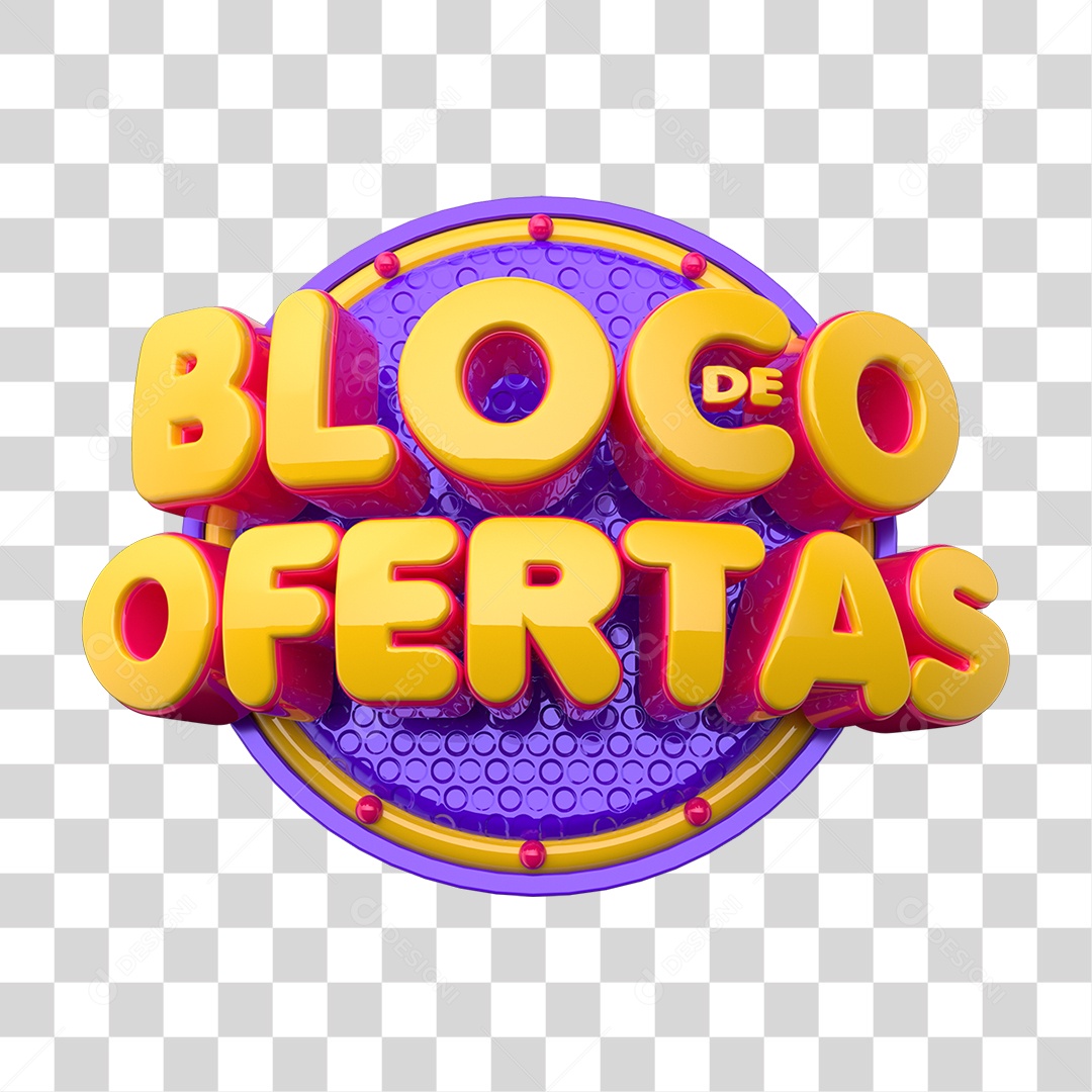 Selo 3D Bloco de Ofertas PNG Transparente