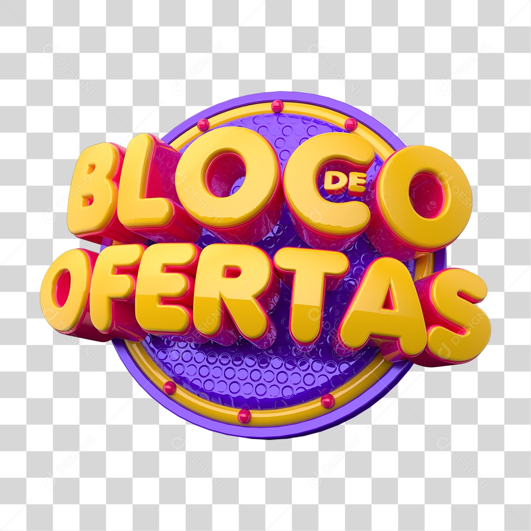 Selo 3D Bloco de Ofertas PNG Transparente