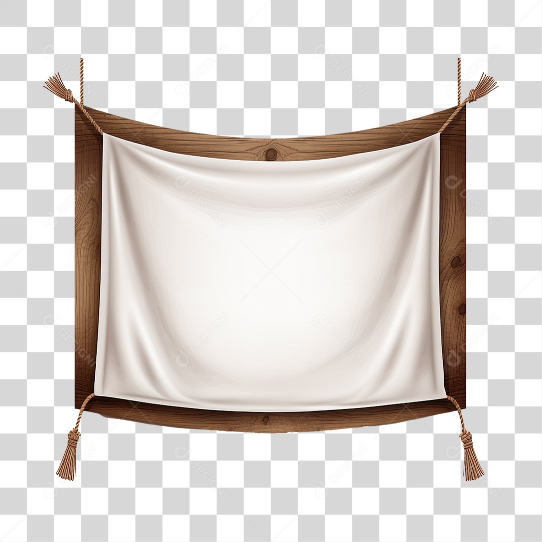 Banner de Tecido Pendurado por Cordas PNG Transparente