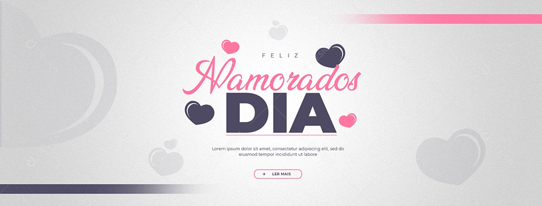 Banner Feliz Dia Dos Namorados 14 de Fevereiro Social Media PSD Editável