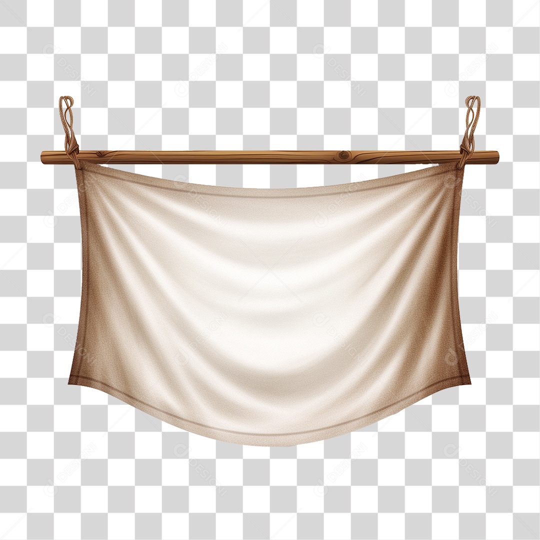 Banner de Tecido Pendurado por Cordas PNG Transparente