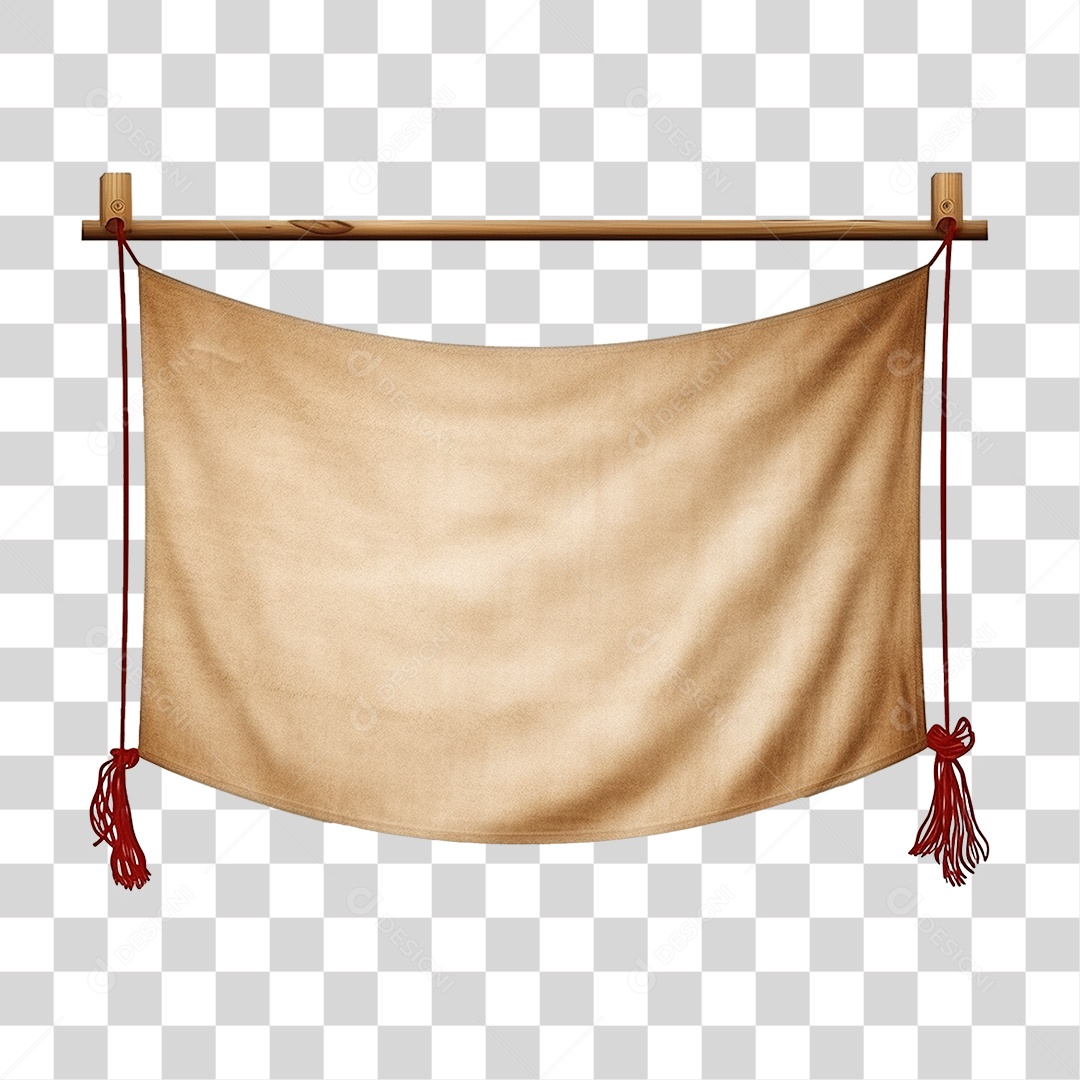 Banner de Tecido Pendurado por Cordas PNG Transparente
