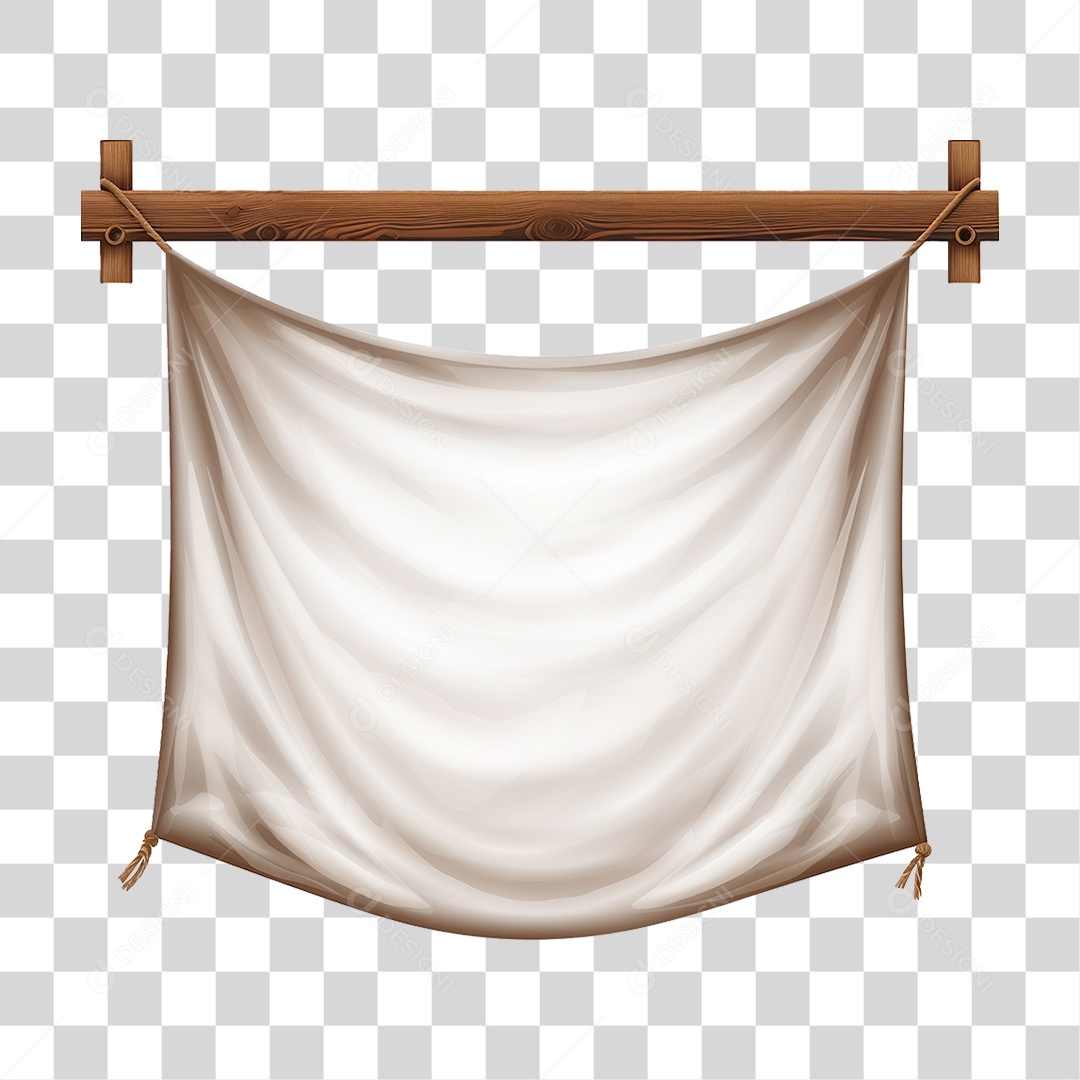 Banner de Tecido Pendurado por Cordas PNG Transparente