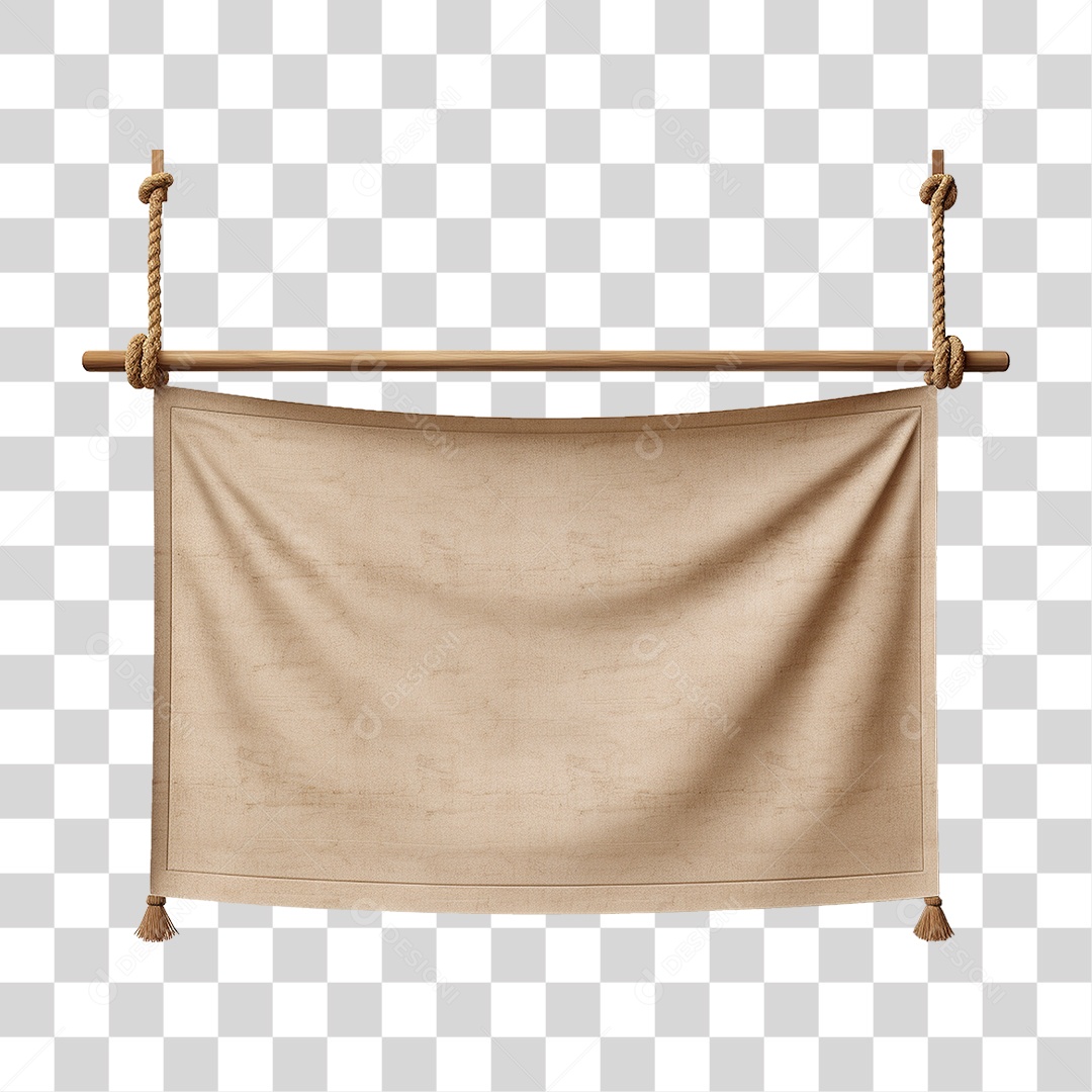Banner de Tecido Pendurado por Cordas PNG Transparente