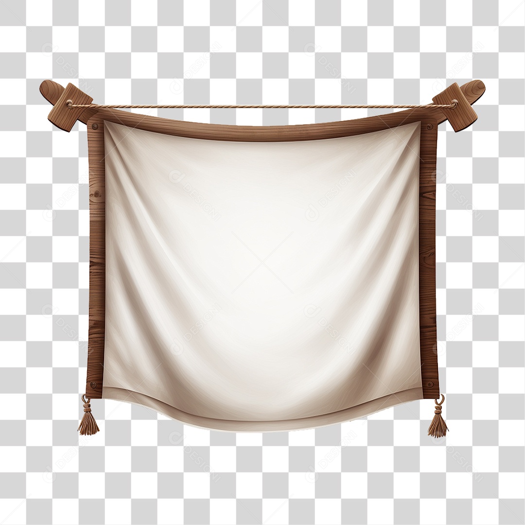 Banner de Tecido Pendurado por Cordas PNG Transparente